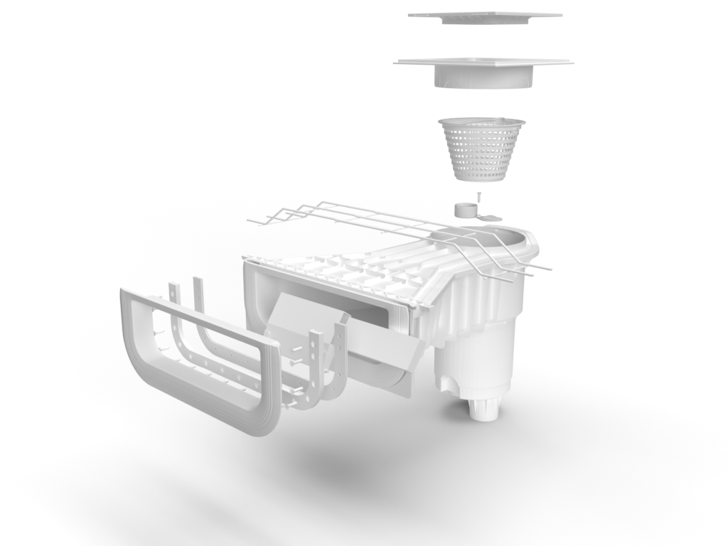 Skimer BWT Match Mirror za foliju s umecima, bijeli